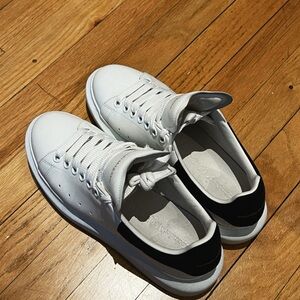 Alexander McQueen White Sneakers with Black Heel
